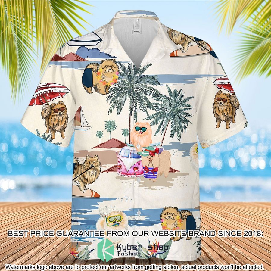 German Spitz Summer Beach Hawaiian Shirt word3