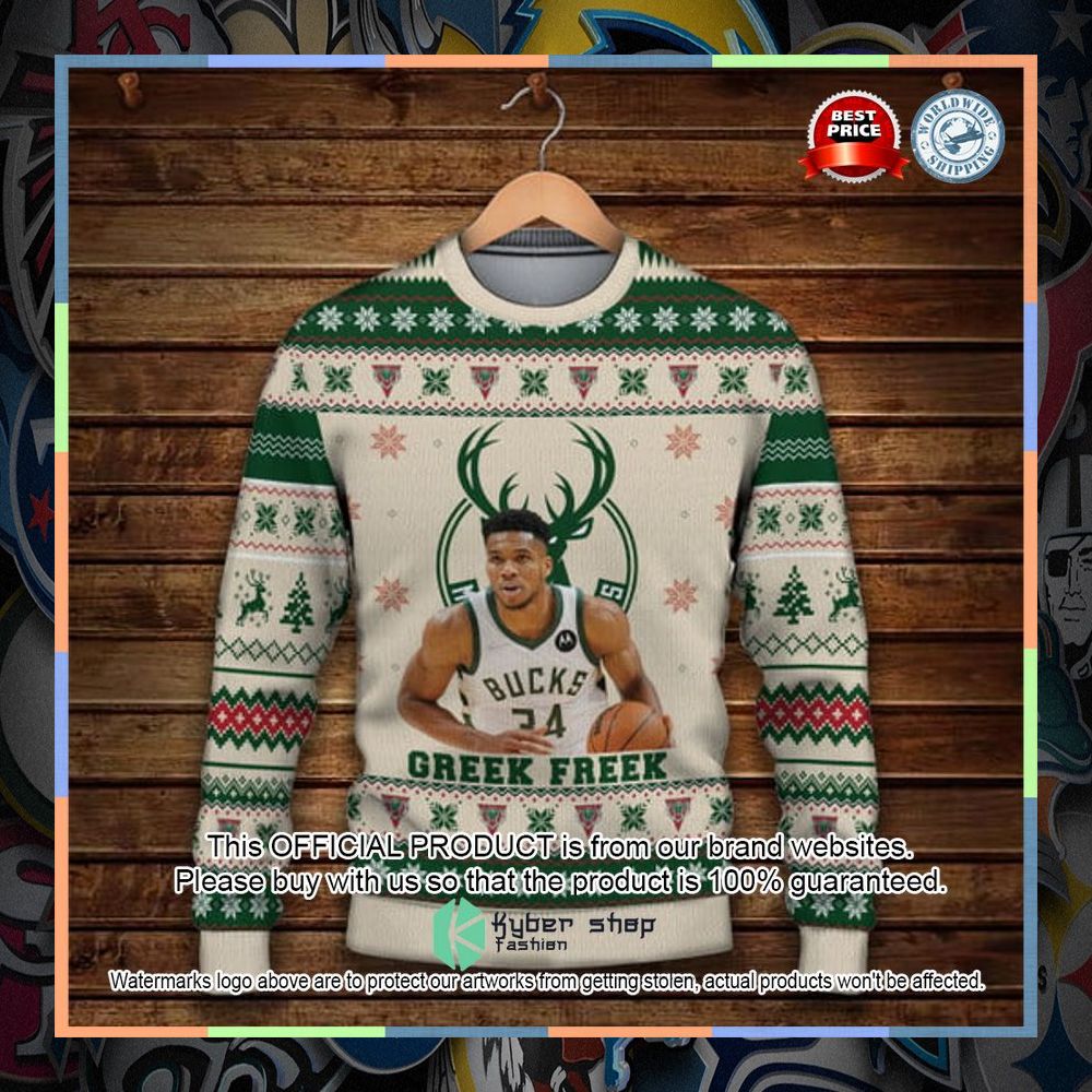 Giannis Antetokounmpo Milwaukee Bucks Christmas Pattern Christmas Sweater 5 Giannis Antetokounmpo Milwaukee Bucks Christmas Pattern Christmas Sweater word1