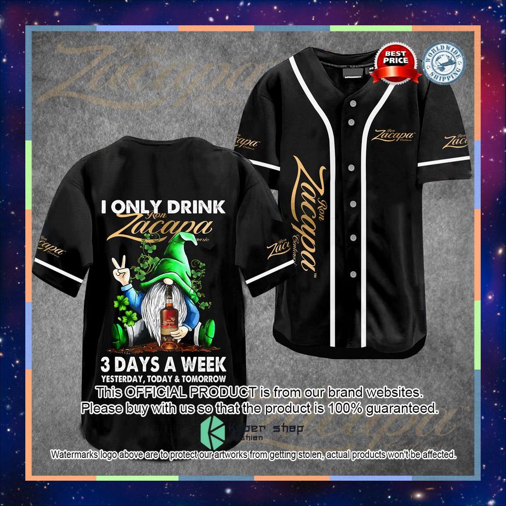 Gnome I Only Drink Zacapa 3 Days A Week Baseball Jersey 3 Gnome I Only Drink Zacapa 3 Days A Week Baseball Jersey word3