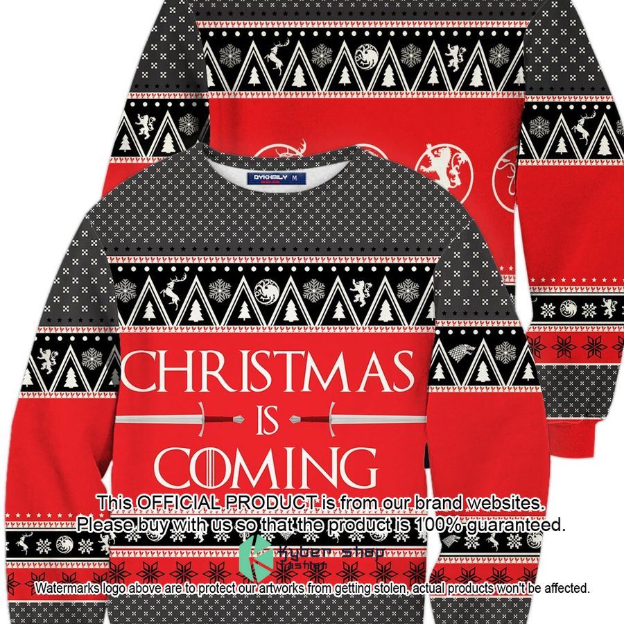 GOT Game of Thrones Christmas is Coming Ugly Sweater word3