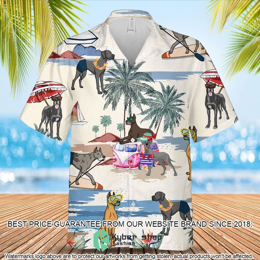 Great Dane Summer Beach Hawaiian Shirt