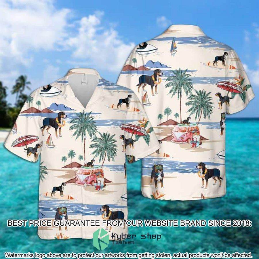 Greater Swiss Mountain Dog Summer Beach Hawaiian Shirt