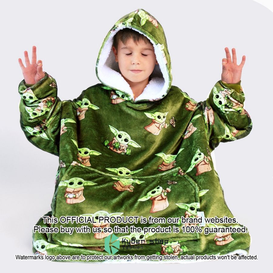 Green Kids The Mandalorian Grogu Oodie Blanket Hoodie