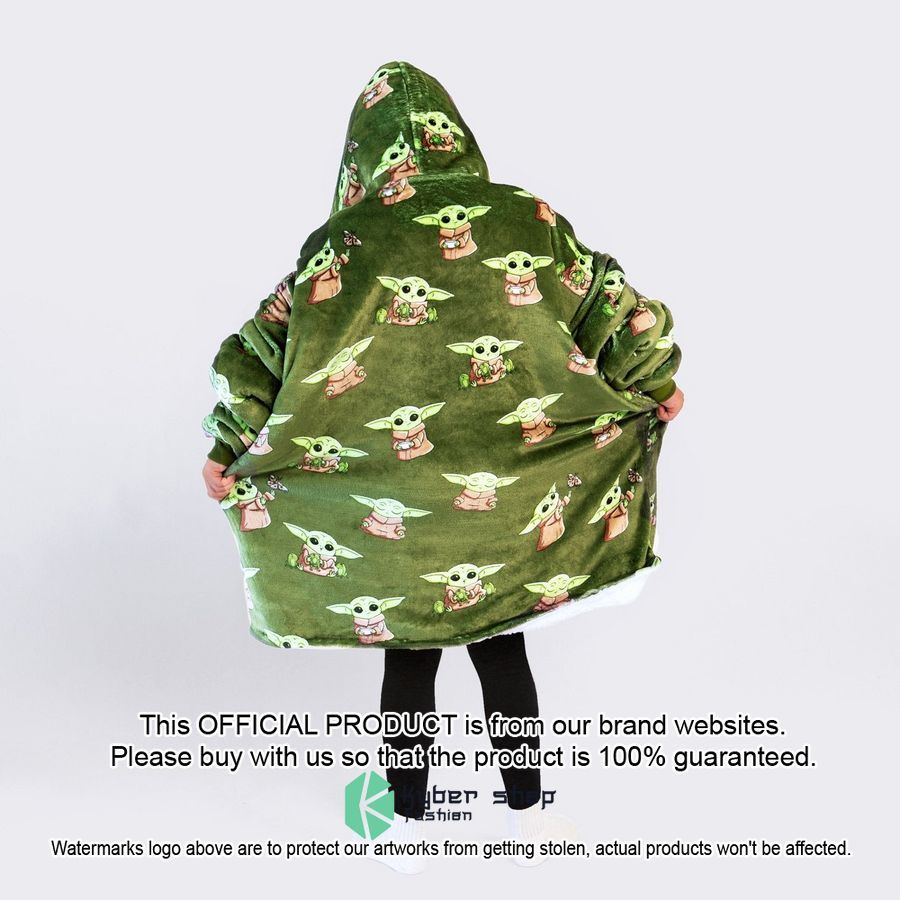 Green Kids The Mandalorian Grogu Oodie Blanket Hoodie 4 Green Kids The Mandalorian Grogu Oodie Blanket Hoodie word2