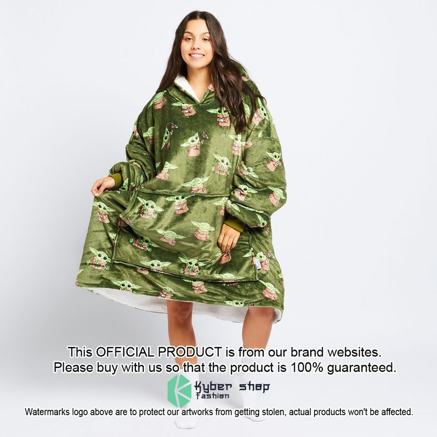 Green The Mandalorian Grogu Oodie Blanket Hoodie