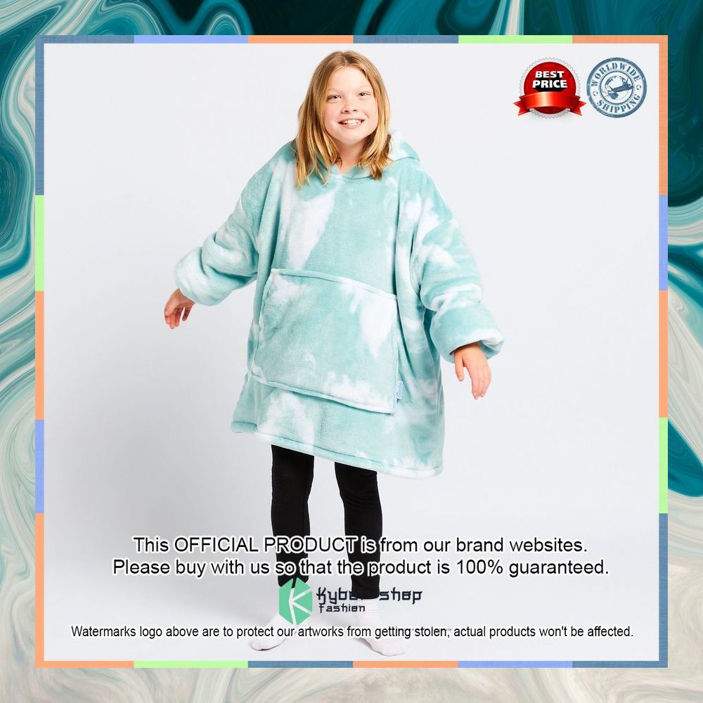 Green TieDye Kids Oodie Blanket Hoodie 5 Green TieDye Kids Oodie Blanket Hoodie word3
