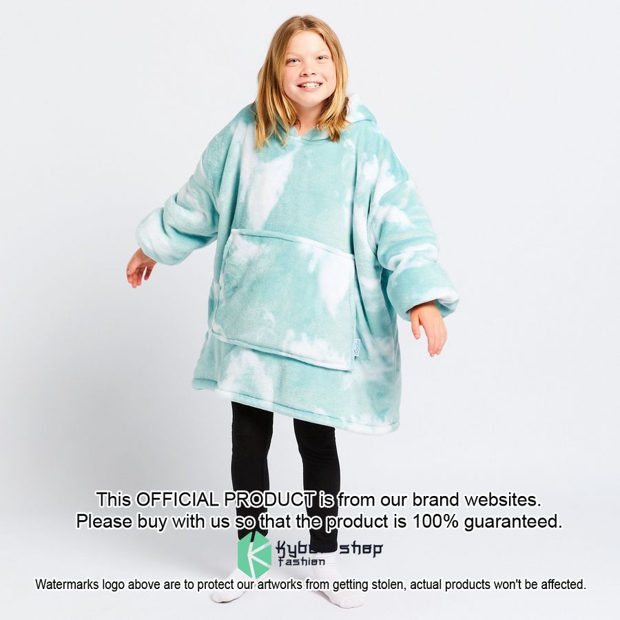 Green TieDye Kids Oodie Blanket Hoodie