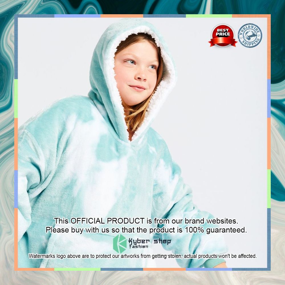 Green TieDye Kids Oodie Blanket Hoodie 8 Green TieDye Kids Oodie Blanket Hoodie word3