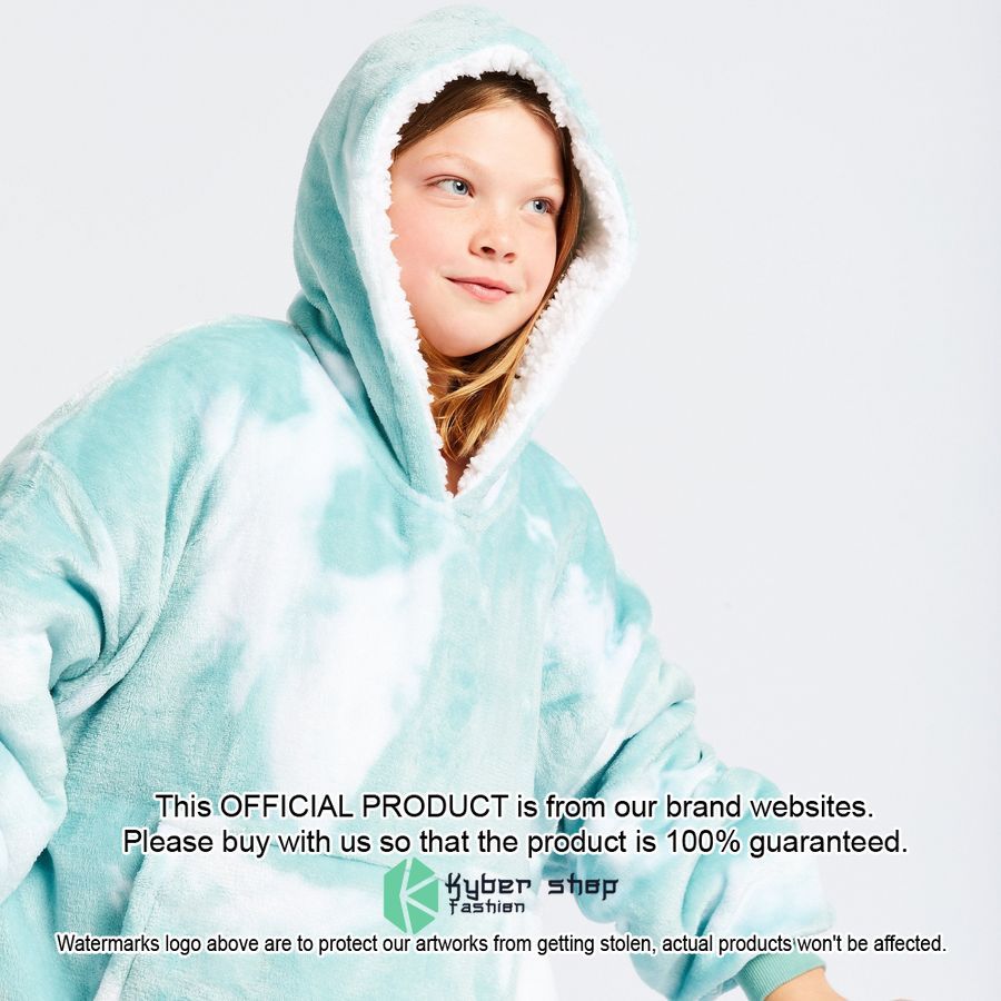 Green TieDye Kids Oodie Blanket Hoodie 4 Green TieDye Kids Oodie Blanket Hoodie word3