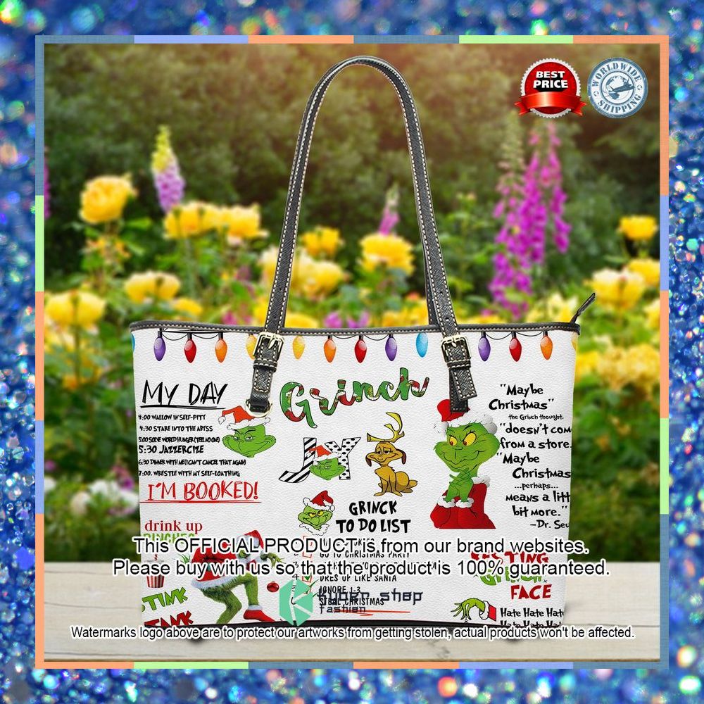 Grinch To Do List Leather Bag 3 Grinch To Do List Leather Bag word1