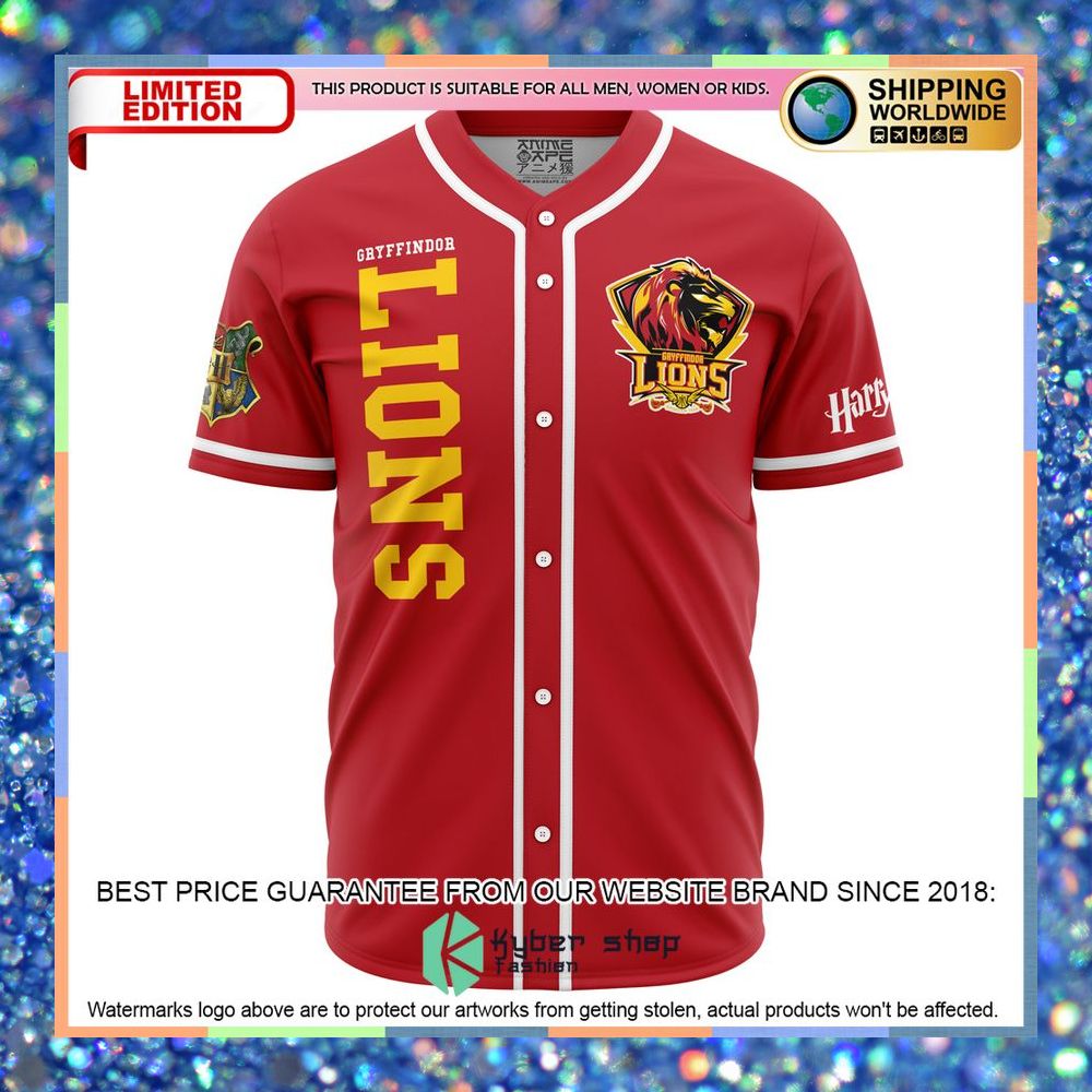 Gryffindor Lions House Harry Potter Baseball Jersey 4 Gryffindor Lions House Harry Potter Baseball Jersey word2