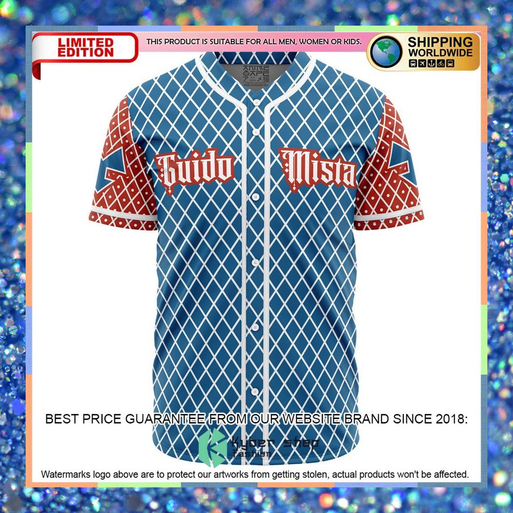 Guido Mista Jojos Bizarre Adventure Baseball Jersey 5 Guido Mista Jojos Bizarre Adventure Baseball Jersey word3