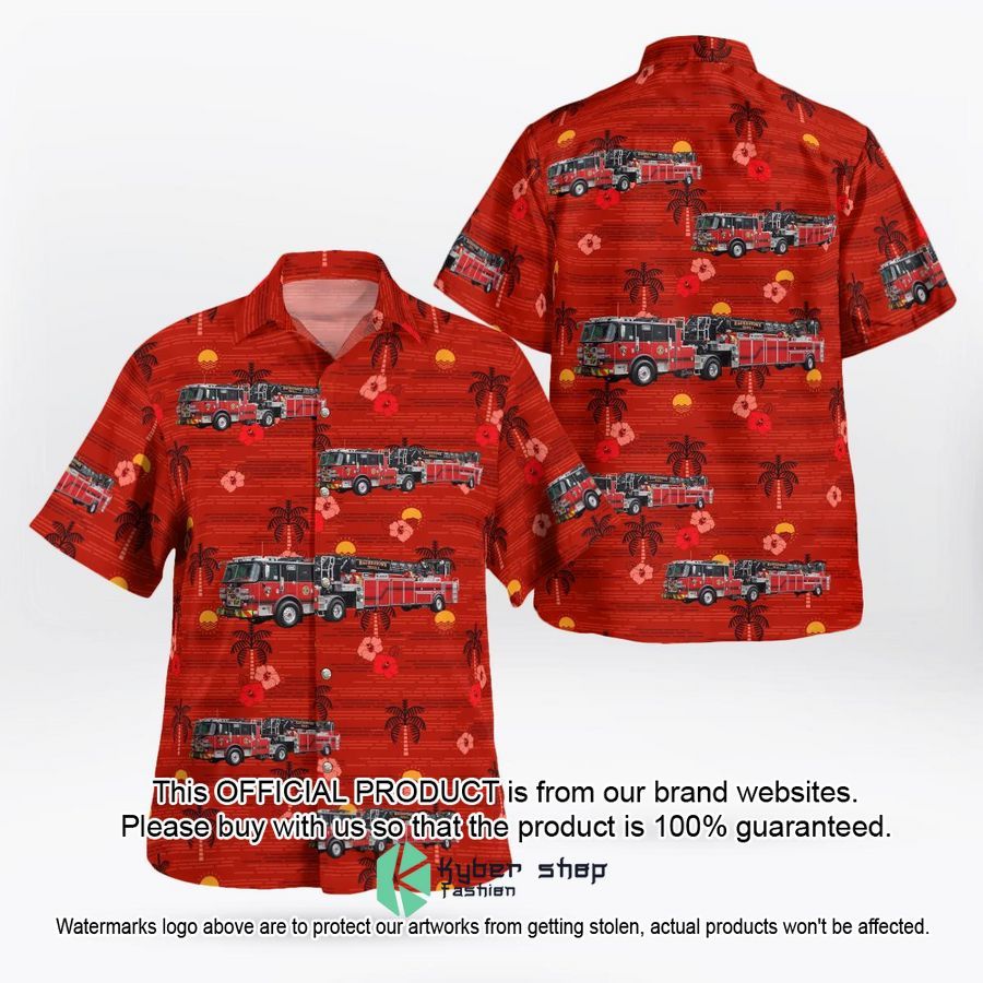 Hagerstown Maryland Hagerstown Fire Department Christmas Hawaiian Shirt