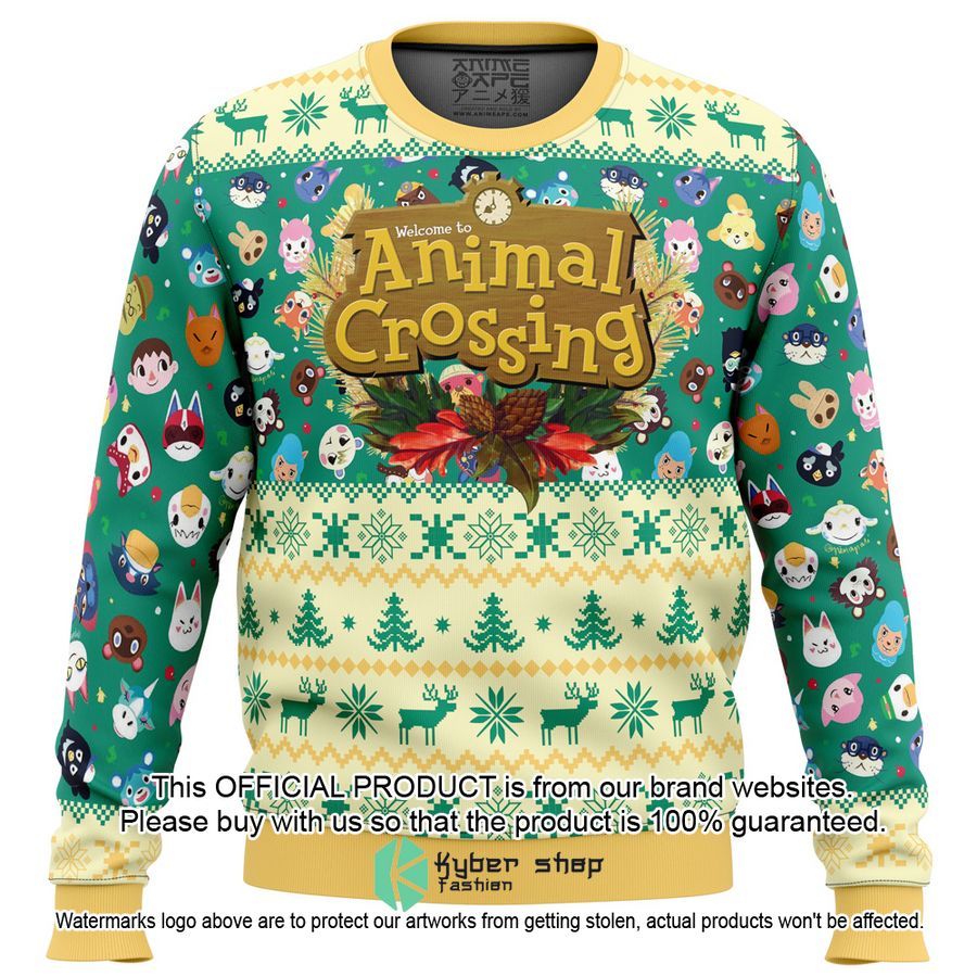 Happy Animal Villagers Animal Crossing Ugly Christmas Sweater word1