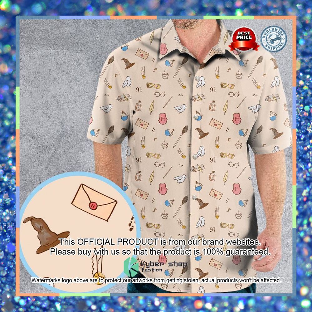 Harry Potter Magic Items Pattern Hawaiian Shirt 6 Harry Potter Magic Items Pattern Hawaiian Shirt word3