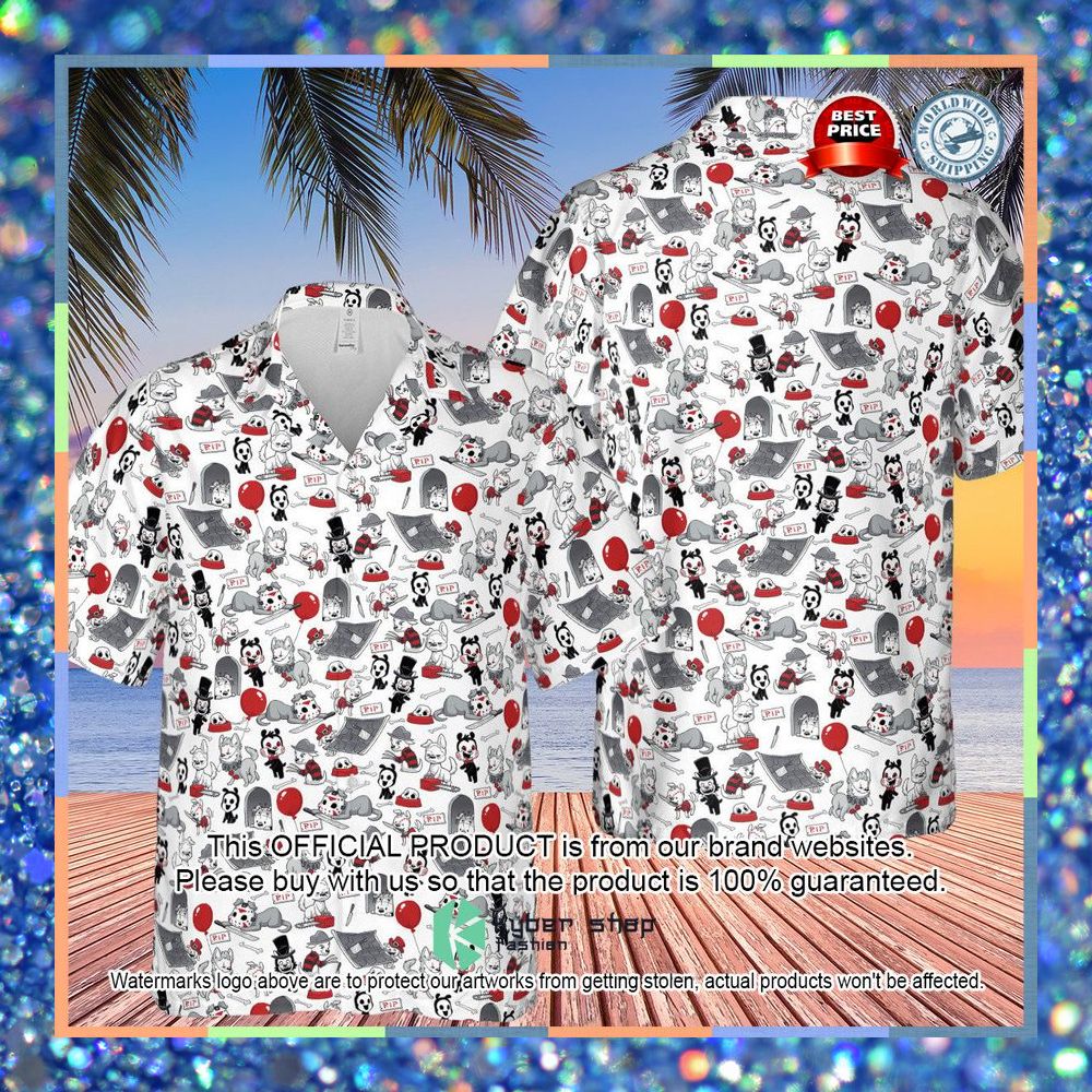Horror Characters Dog Pattern Hawaiian Shirt 6 Horror Characters Dog Pattern Hawaiian Shirt word1