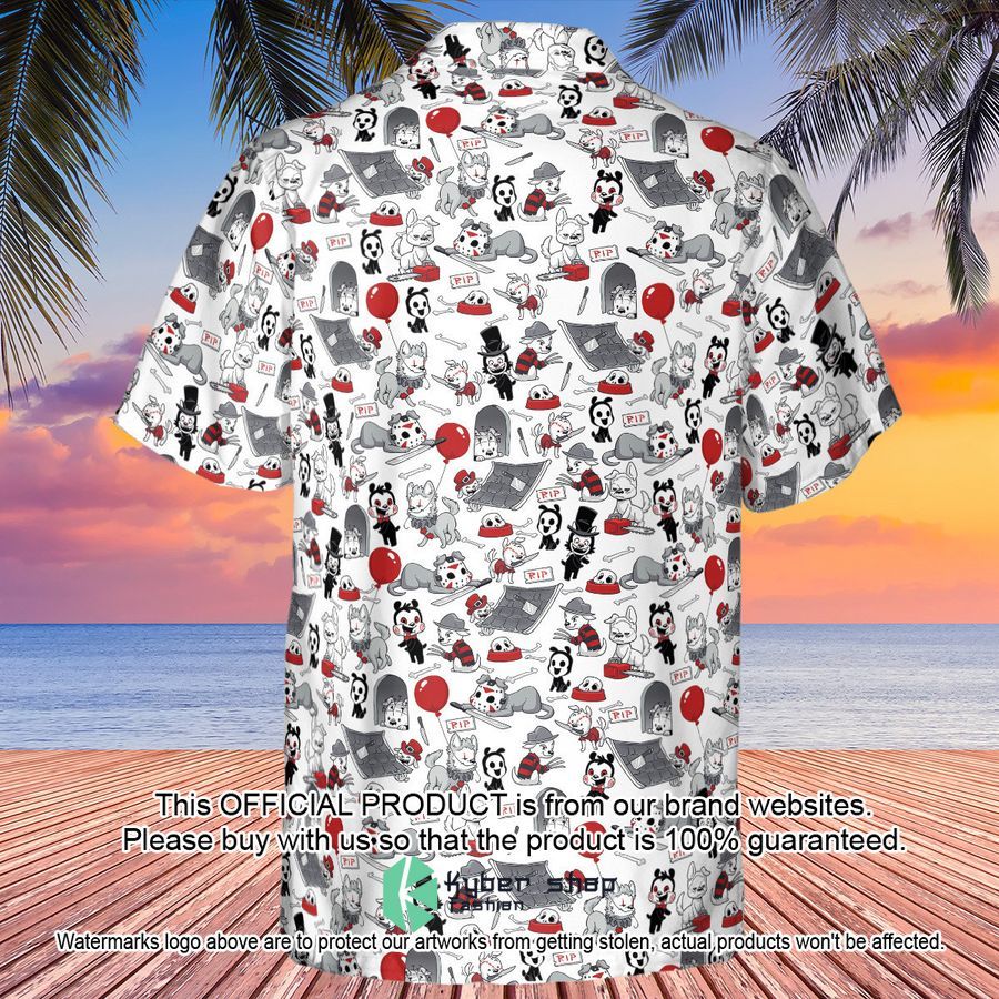 Horror Characters Dog Pattern Hawaiian Shirt 4 Horror Characters Dog Pattern Hawaiian Shirt word1