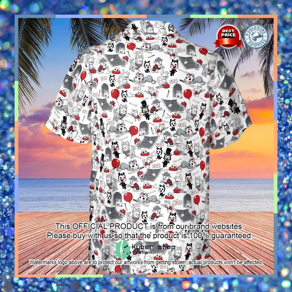 Horror Characters Dog Pattern Hawaiian Shirt 8 Horror Characters Dog Pattern Hawaiian Shirt word1