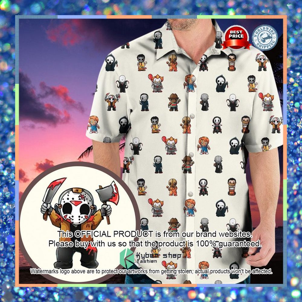 Horror Movies Characters Pattern Hawaiian Shirt 5 Horror Movies Characters Pattern Hawaiian Shirt word2