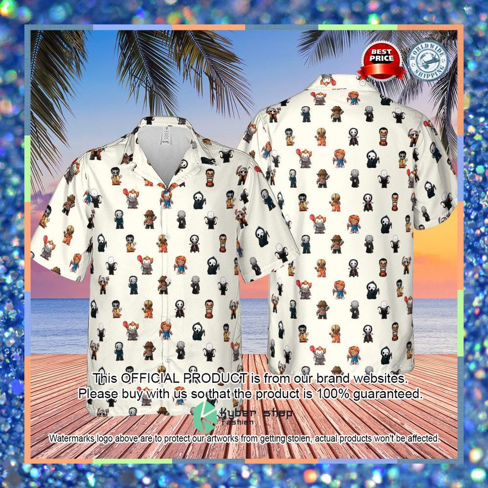 Horror Movies Characters Pattern Hawaiian Shirt 8 Horror Movies Characters Pattern Hawaiian Shirt word2