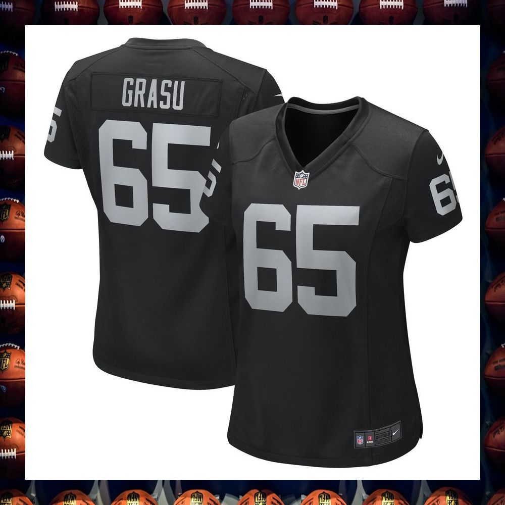 Hroniss Grasu Las Vegas Raiders Women's Black Football Jersey 4 Hroniss Grasu Las Vegas Raiders Women's Black Football Jersey word1