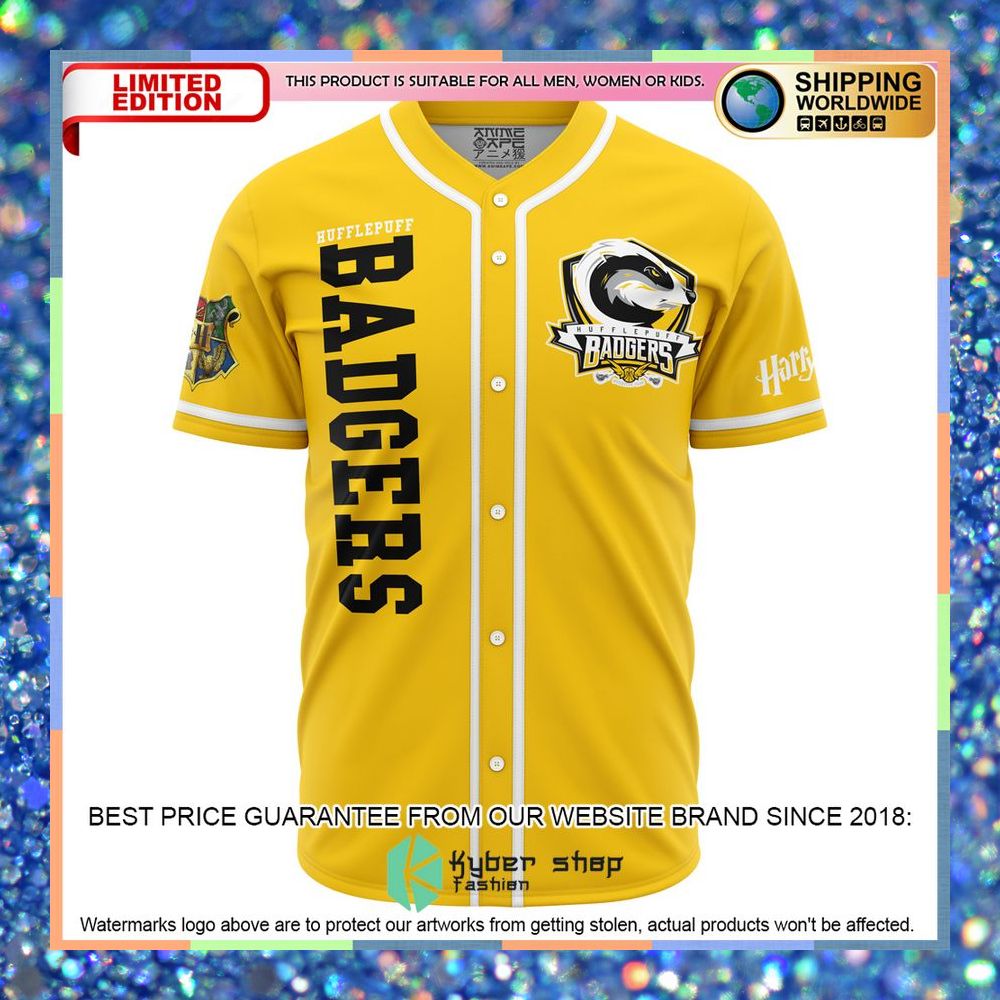 Hufflepuff Badgers House Harry Potter Baseball Jersey 4 Hufflepuff Badgers House Harry Potter Baseball Jersey word2