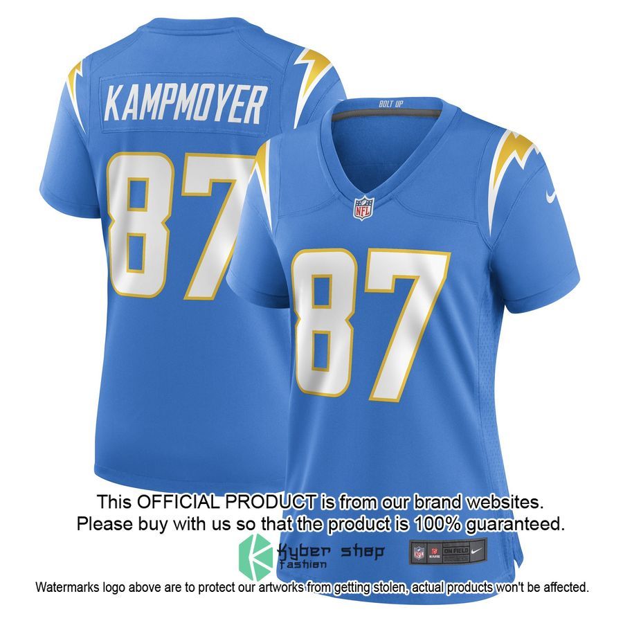 Hunter Kampmoyer Los Angeles Chargers Women's Powder Blue Football Jersey