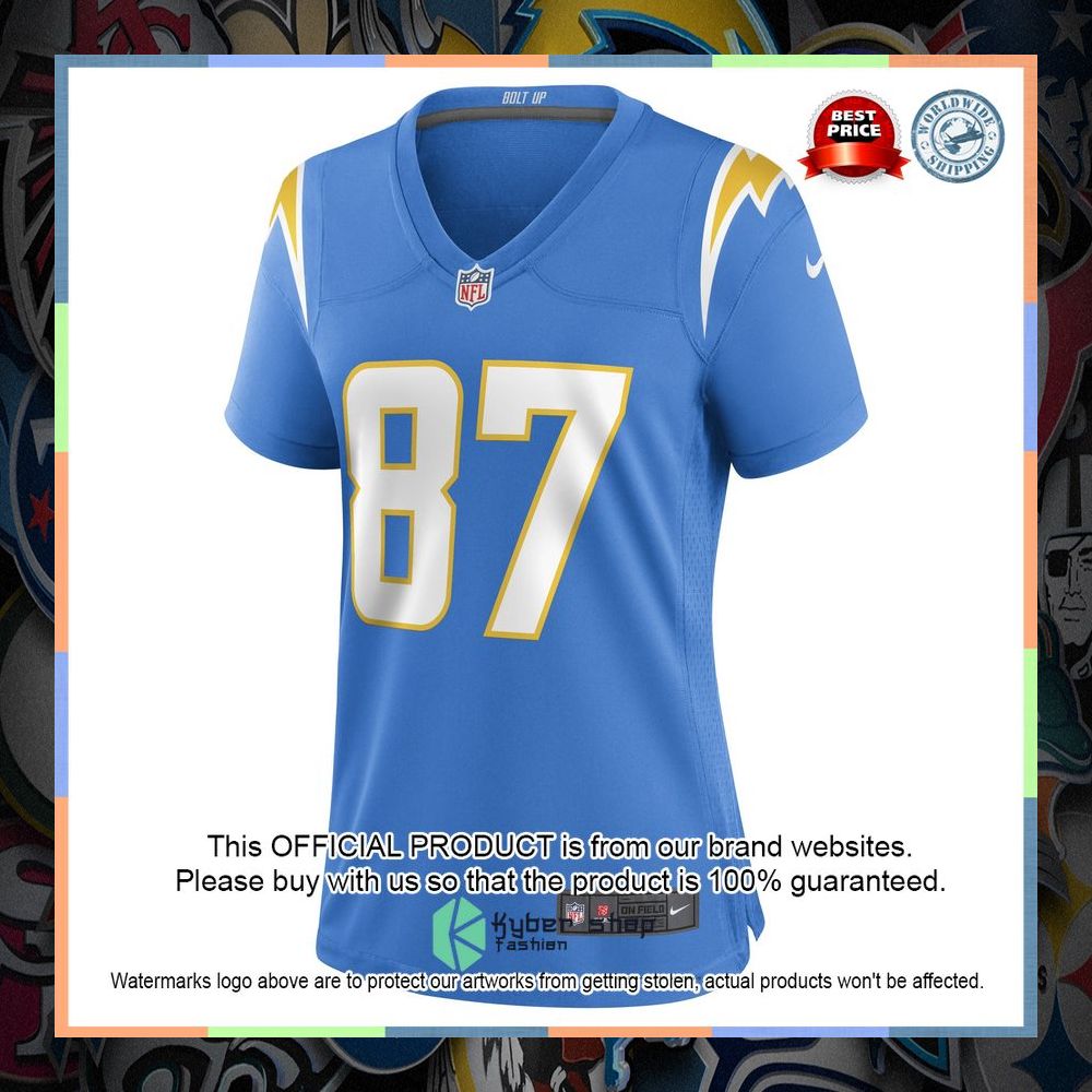 Hunter Kampmoyer Los Angeles Chargers Women's Powder Blue Football Jersey 6 Hunter Kampmoyer Los Angeles Chargers Women's Powder Blue Football Jersey word3
