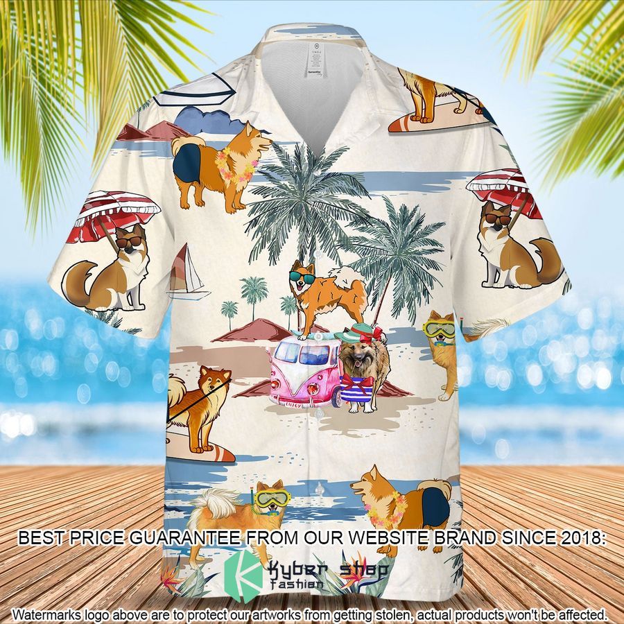 Icelandic Sheepdog Summer Beach Hawaiian Shirt