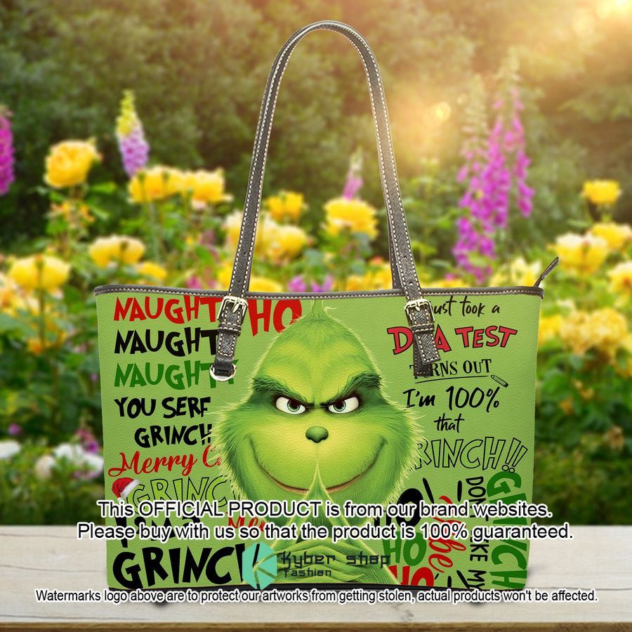 I'm a Grinch Leather Bag