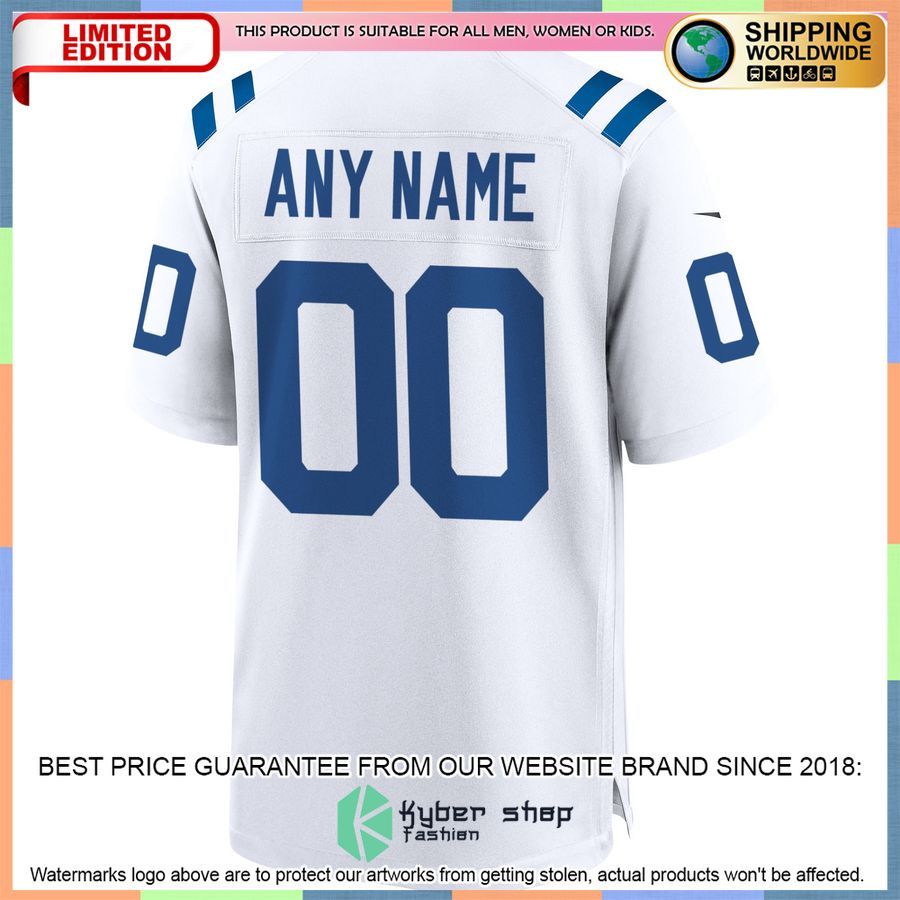 Indianapolis Colts Custom White Football Jersey 3 Indianapolis Colts Custom White Football Jersey word2