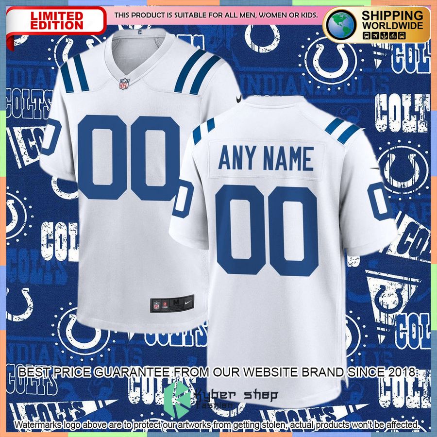 Indianapolis Colts Custom White Football Jersey 4 Indianapolis Colts Custom White Football Jersey word2