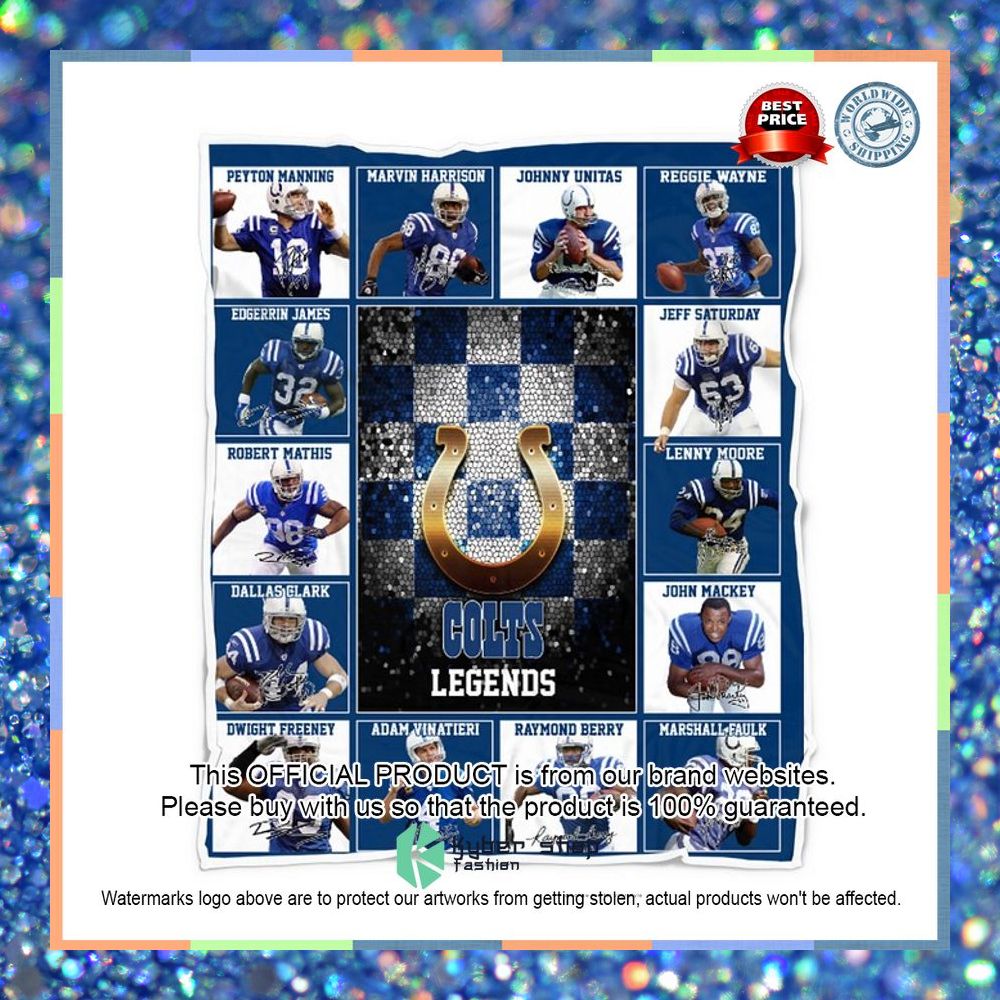 Indianapolis Colts Legends Players NFL Blanket 3 Indianapolis Colts Legends Players NFL Blanket word1