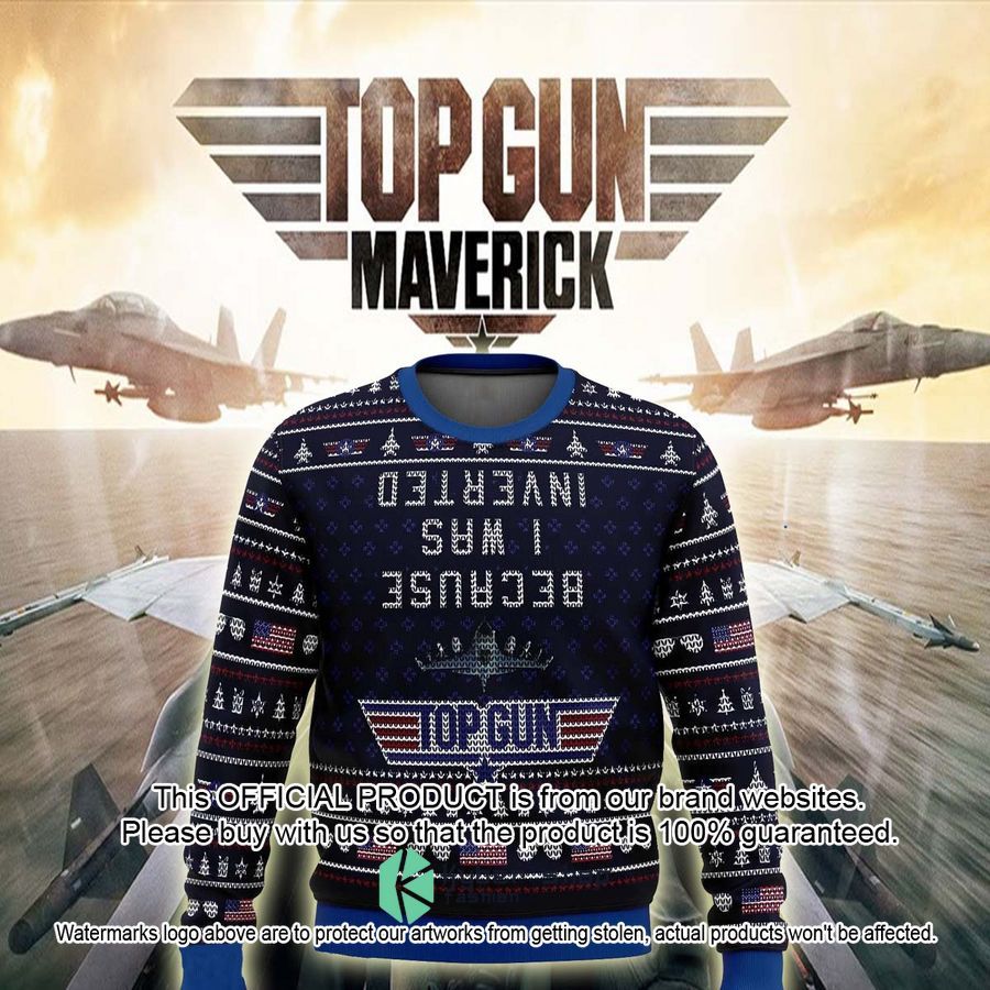 Inverted Top Gun Ugly Christmas Sweater