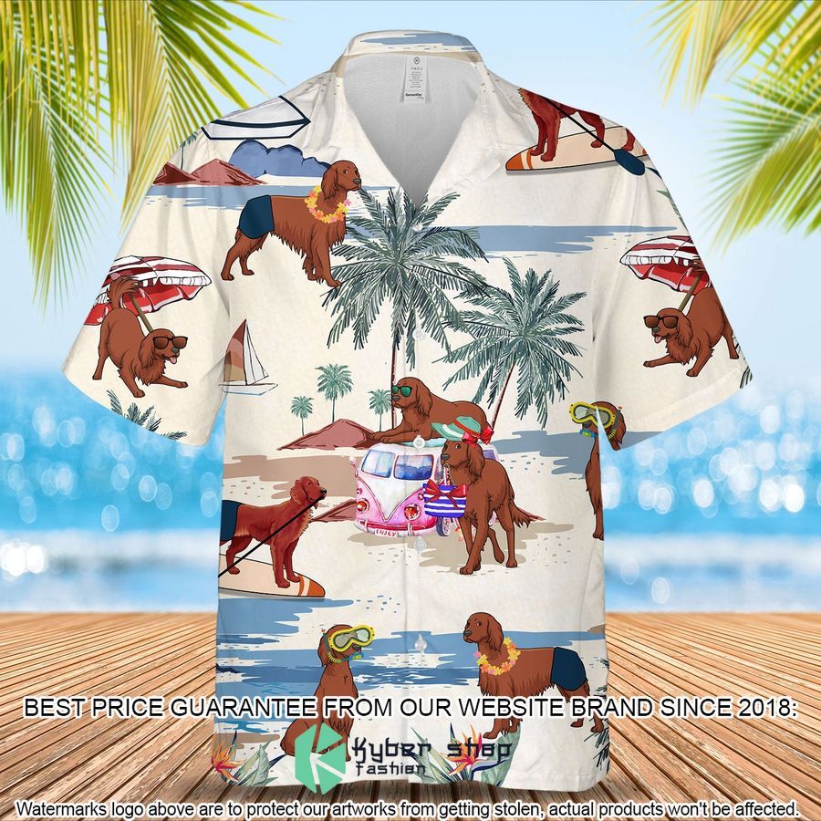 Irish Setter Summer Beach Hawaiian Shirt