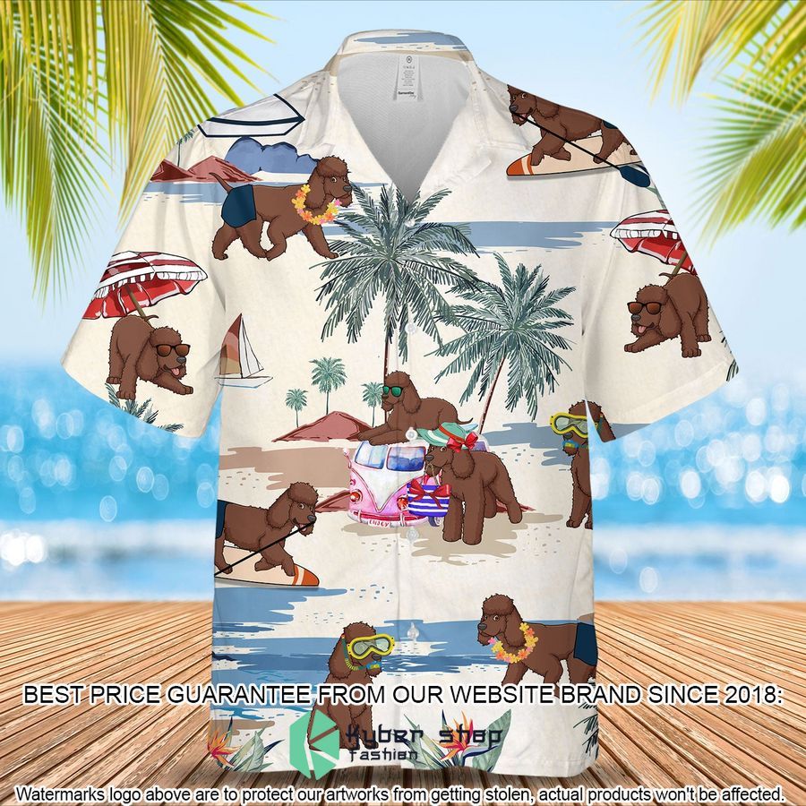 Irish Water Spaniel Summer Beach Hawaiian Shirt