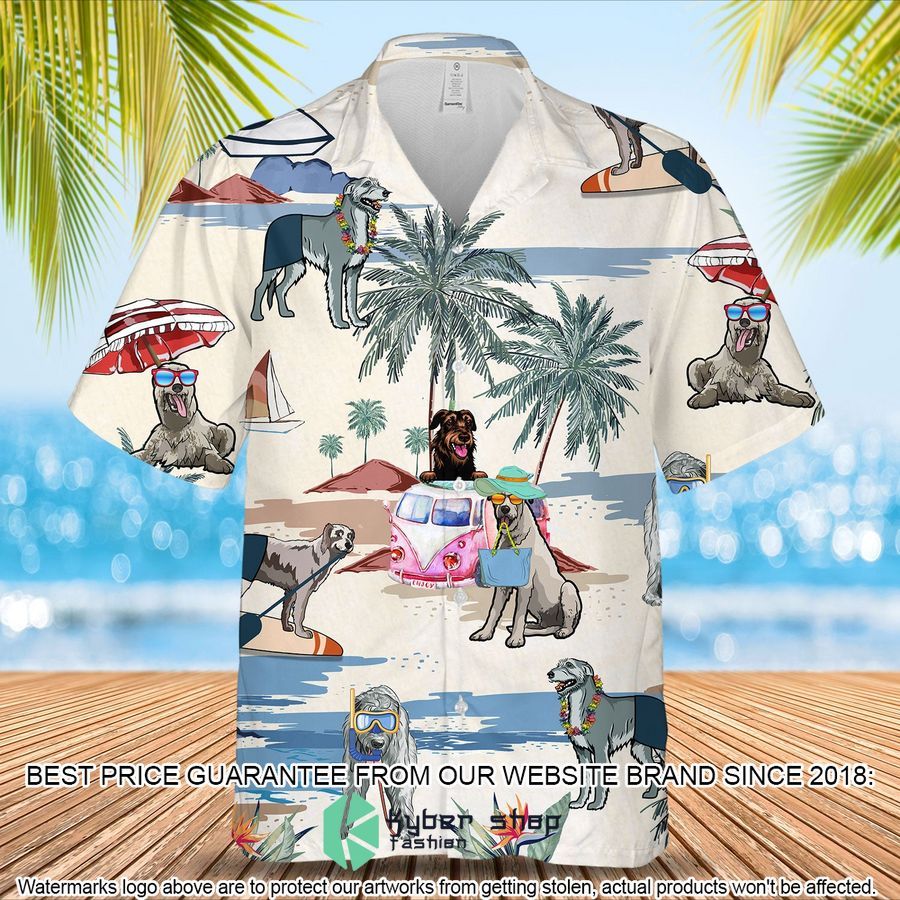 Irish Wolfhound Summer Beach Hawaiian Shirt