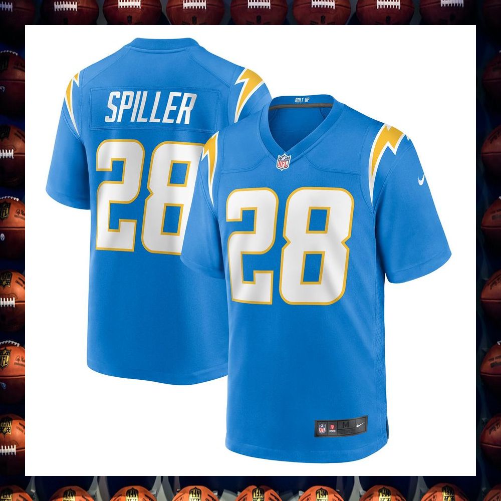 Isaiah Spiller Los Angeles Chargers Powder Blue Football Jersey 3 Isaiah Spiller Los Angeles Chargers Powder Blue Football Jersey word2