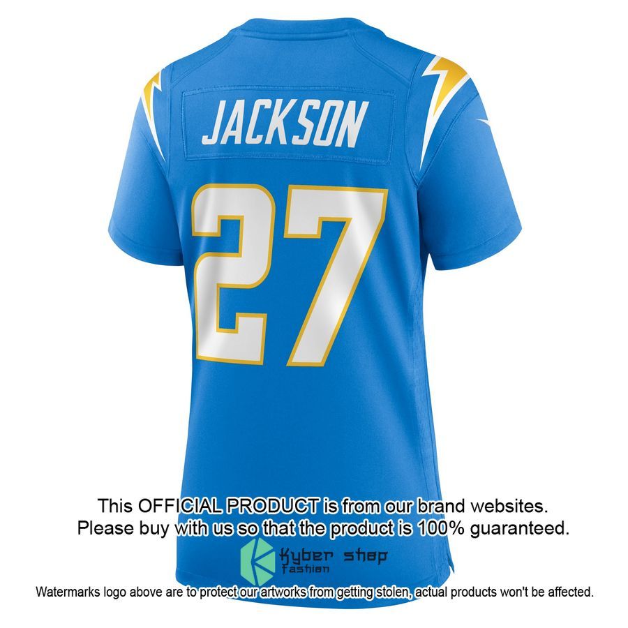 J.C. Jackson Los Angeles Chargers Women's Powder Blue Football Jersey 3 J.C. Jackson Los Angeles Chargers Women's Powder Blue Football Jersey word1