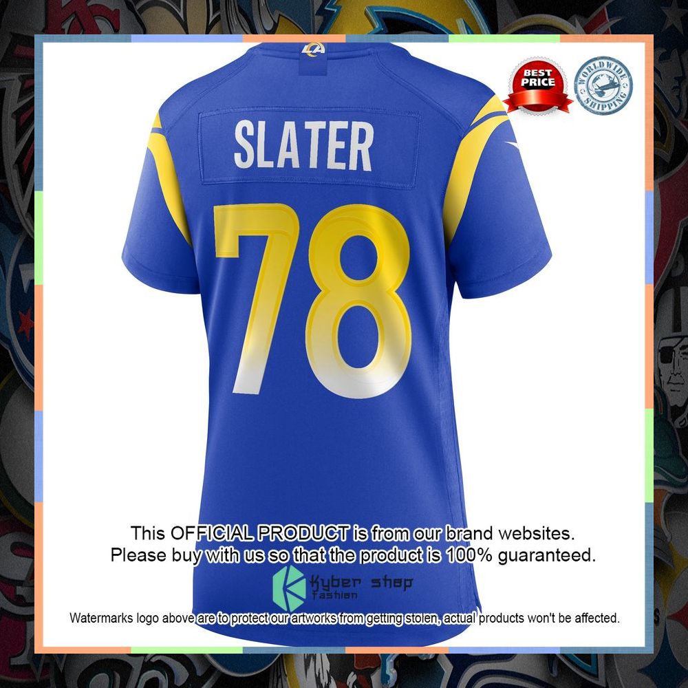 Jackie Slater Los Angeles Rams Women's Football Retired Royal Football Jersey 7 Jackie Slater Los Angeles Rams Women's Football Retired Royal Football Jersey word2