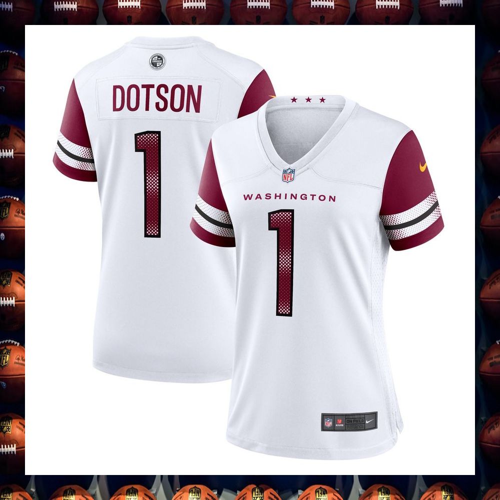 Jahan Dotson Washington Commanders Women's White Football Jersey 4 Jahan Dotson Washington Commanders Women's White Football Jersey word2