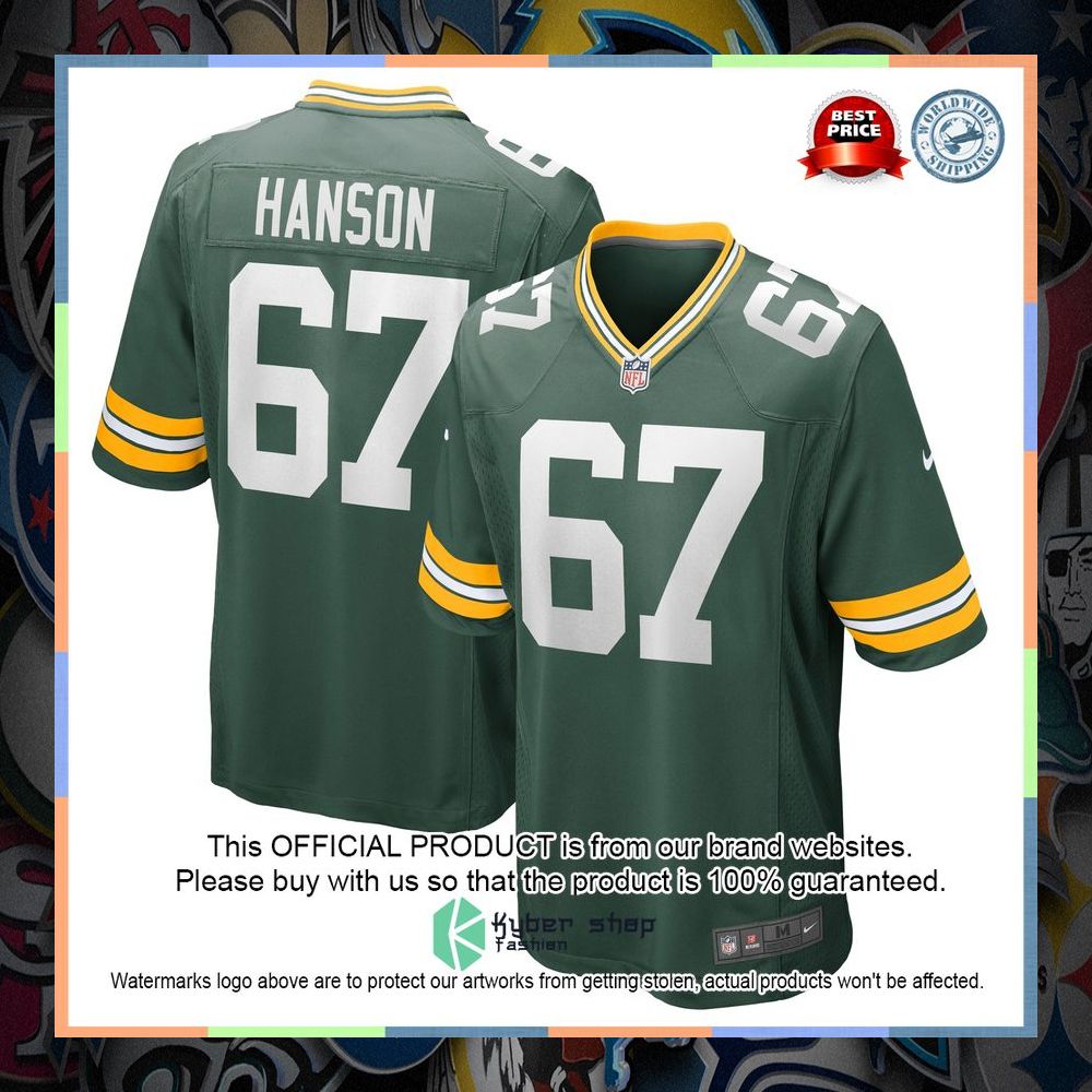 Jake Hanson Green Bay Packers Green Football Jersey 5 Jake Hanson Green Bay Packers Green Football Jersey word3