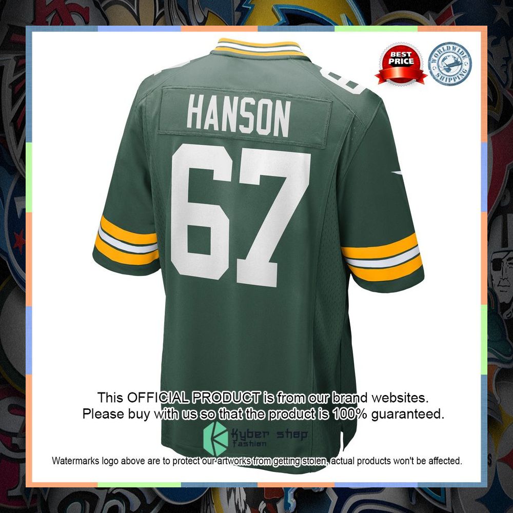 Jake Hanson Green Bay Packers Green Football Jersey 7 Jake Hanson Green Bay Packers Green Football Jersey word3