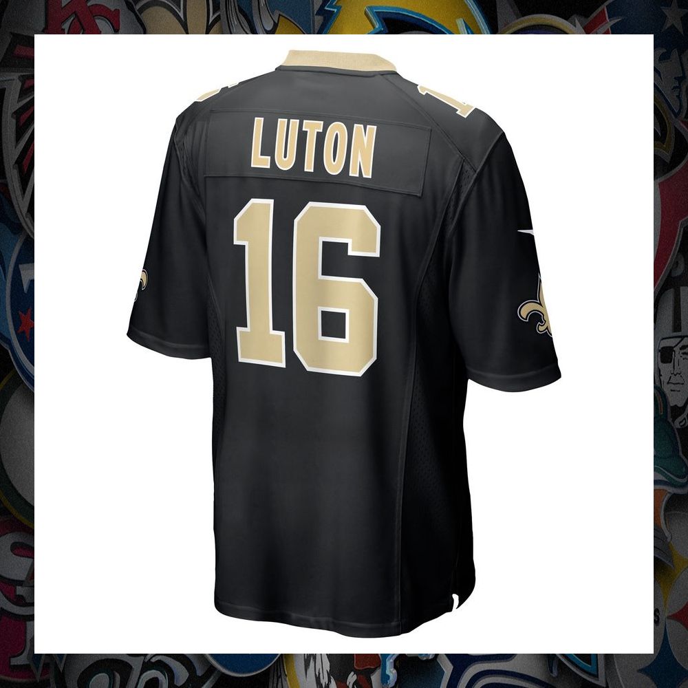 Jake Luton New Orleans Saints Black Football Jersey 7 Jake Luton New Orleans Saints Black Football Jersey word1