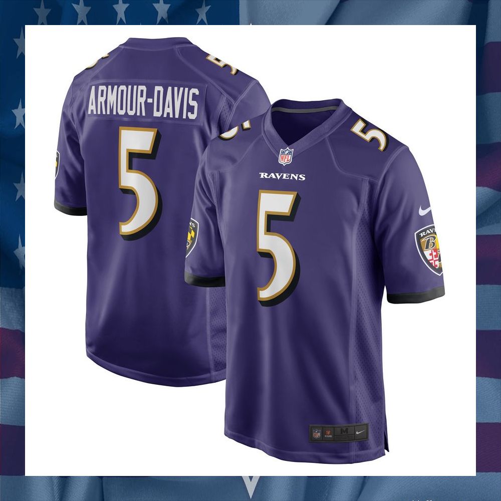 Jalyn ArmourDavis Baltimore Ravens Purple Football Jersey 8 Jalyn ArmourDavis Baltimore Ravens Purple Football Jersey word2
