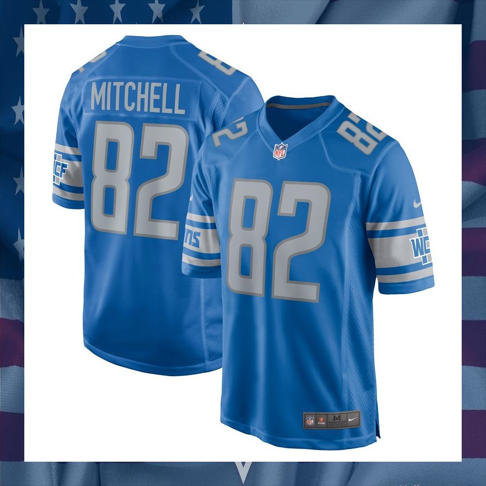 James Mitchell Detroit Lions Blue Football Jersey 5 James Mitchell Detroit Lions Blue Football Jersey word2
