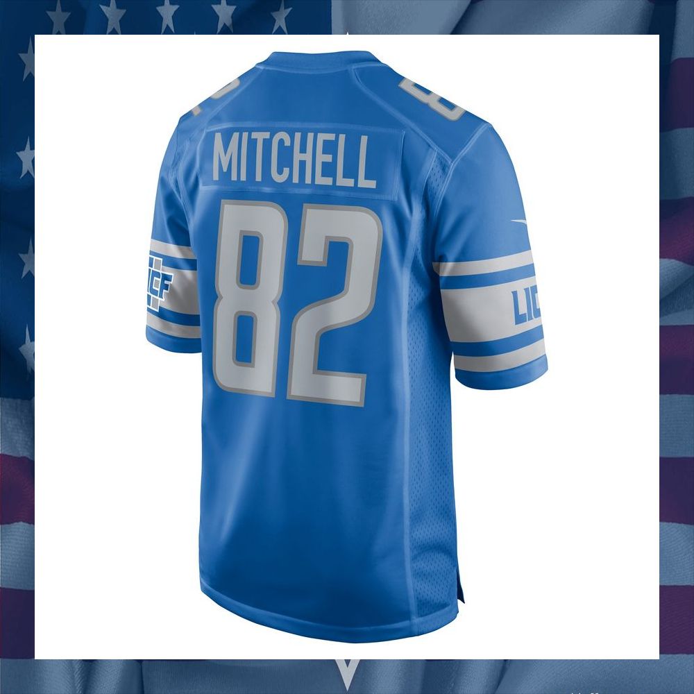 James Mitchell Detroit Lions Blue Football Jersey 7 James Mitchell Detroit Lions Blue Football Jersey word2