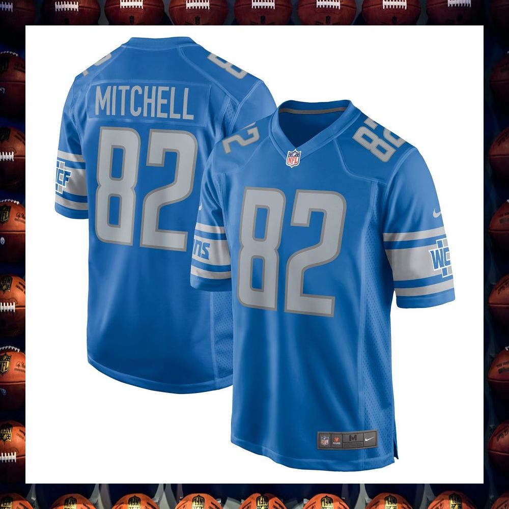 James Mitchell Detroit Lions Blue Football Jersey 4 James Mitchell Detroit Lions Blue Football Jersey word2