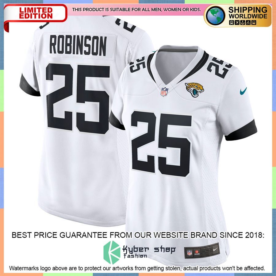 James Robinson Jacksonville Jaguars Women's White Football Jersey
