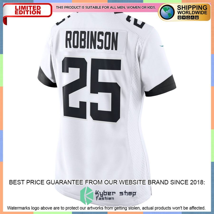 James Robinson Jacksonville Jaguars Women's White Football Jersey 3 James Robinson Jacksonville Jaguars Women's White Football Jersey word3